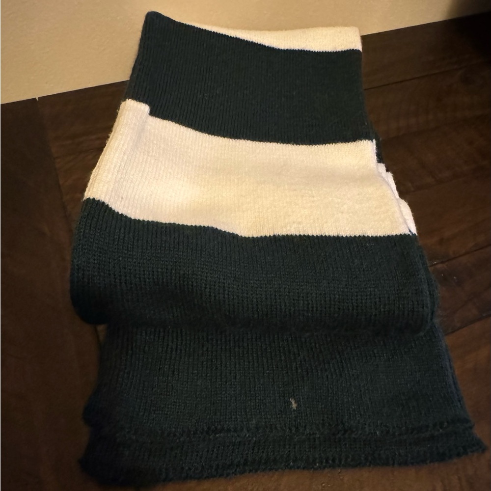Dark Green and White Striped Scarf (Harry Potter Slytherin-ish) - Picture 2 of 3